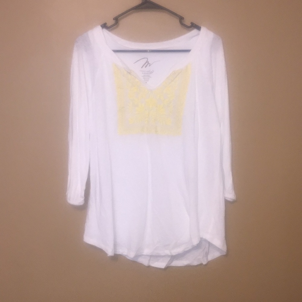 White and yellow long sleeve